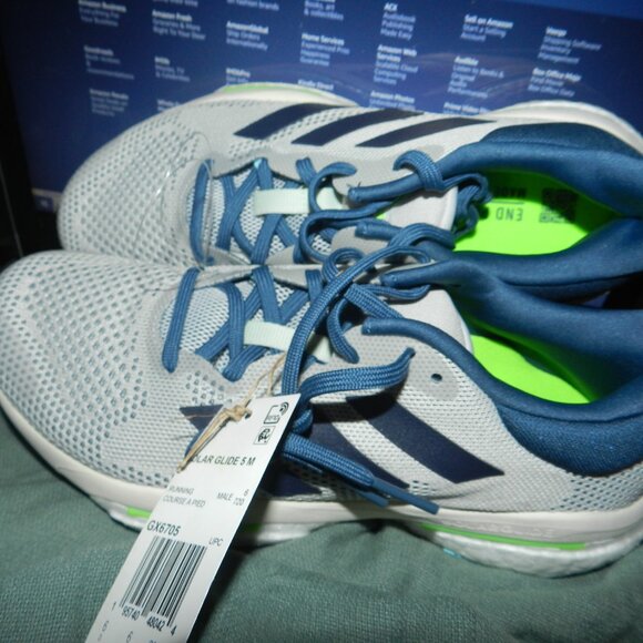 adidas SolarGlide 5 Blue/ White Pulse Lime Men's SIZE 6.5NWT🆕⌚📦🏃💨🚚 - Picture 12 of 16